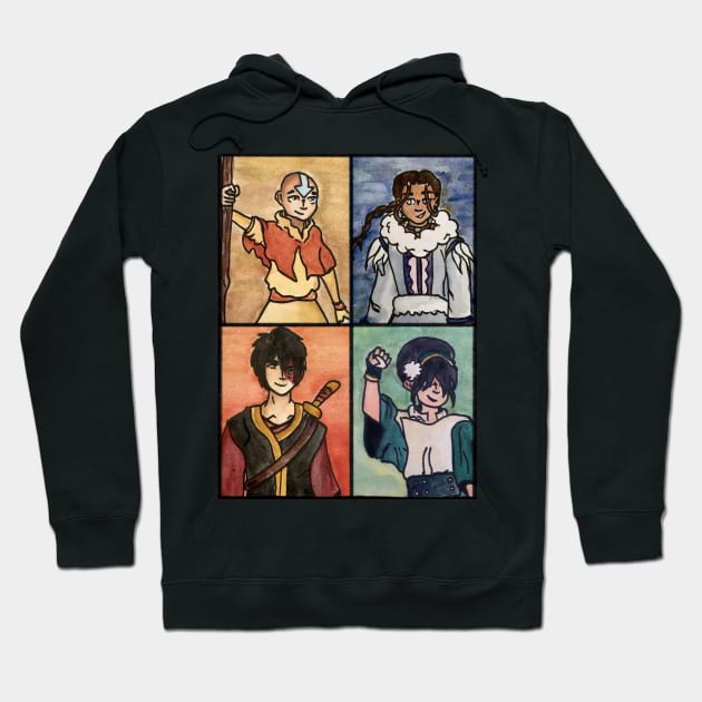 The Last Paintbender: Team Avatar Art Nouveau Hoodie by TheDoodlemancer
